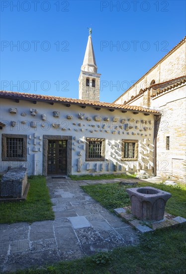 Ancient fragments of sculptures in the Grado Lapidarium