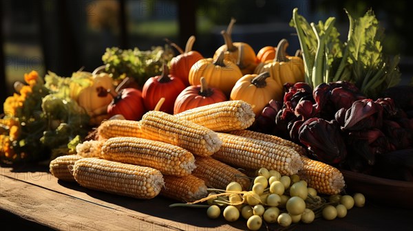 Collection of delicious ripe gourds