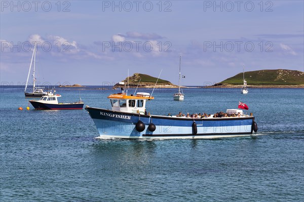 Tourists on excursion boat