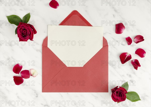 Romantic envelope with empty card