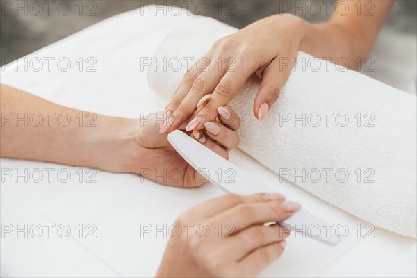 Nail hygiene care beautician client