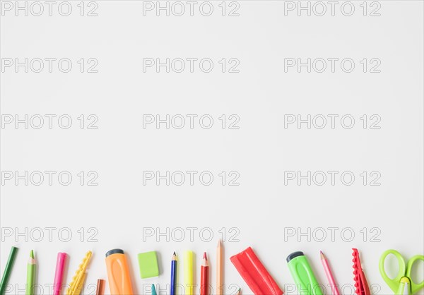 Stationery accessories isolated white background