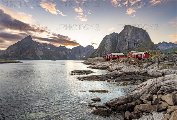 Red wooden huts