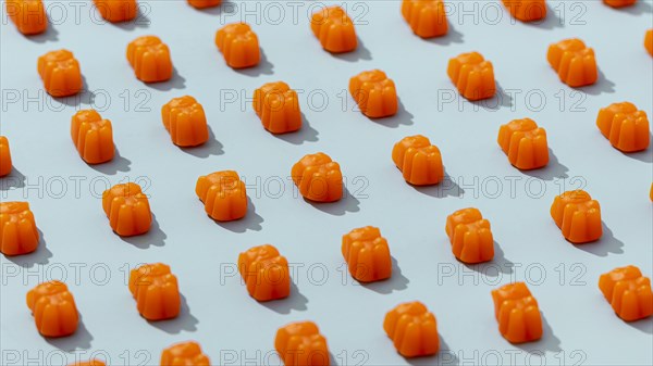 High angle arranged gummy bears