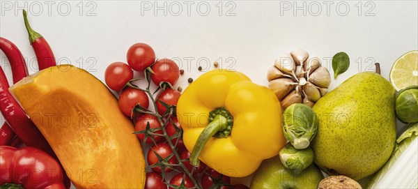 Top view assortment vegetables