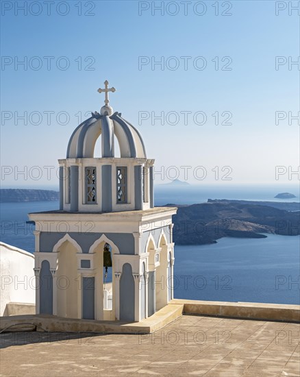 Belfry and view of sea