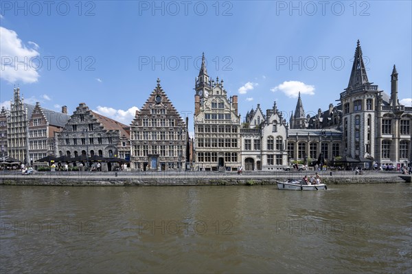 Medieval Guild Houses of the Graslei Quay on the River Leie