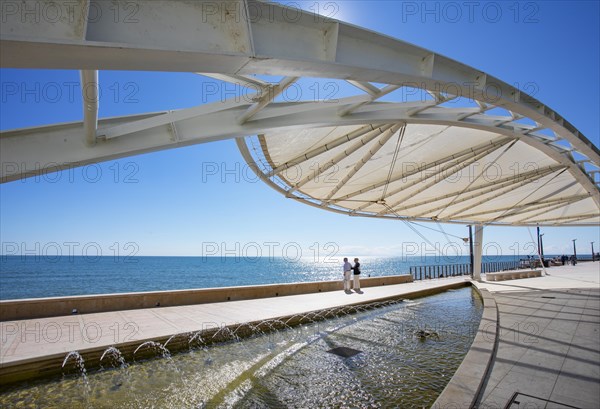 Modern fountain on the Nazario Sauro seafront