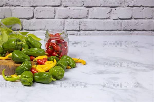 Various peppers in red