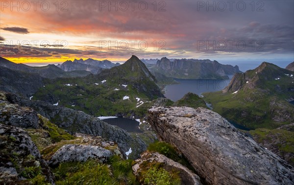 View over mountain tops and sea