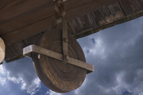 Detailed view of the historic draw well