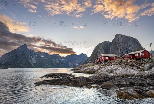 Red wooden huts