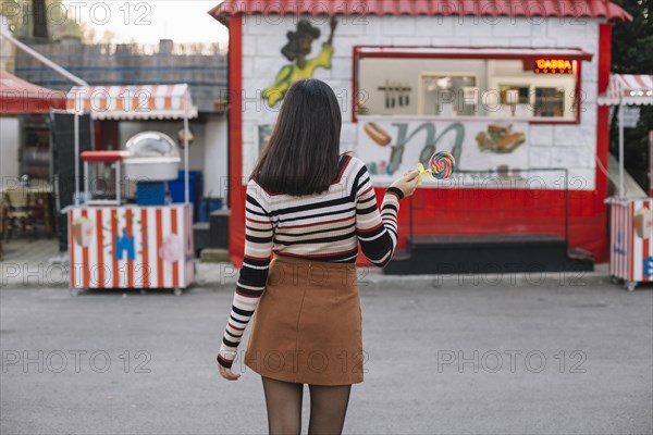 Girl going food truck