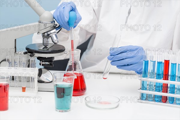 Scientist working with chemical substances