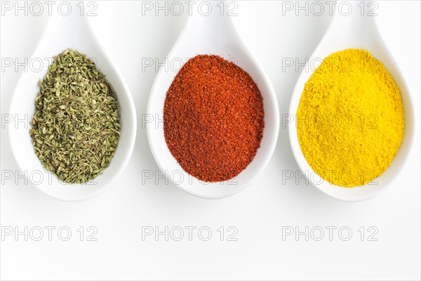 Top view cooking spices powder