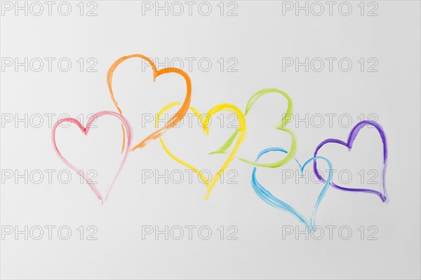 Symbols heart lgbt colors