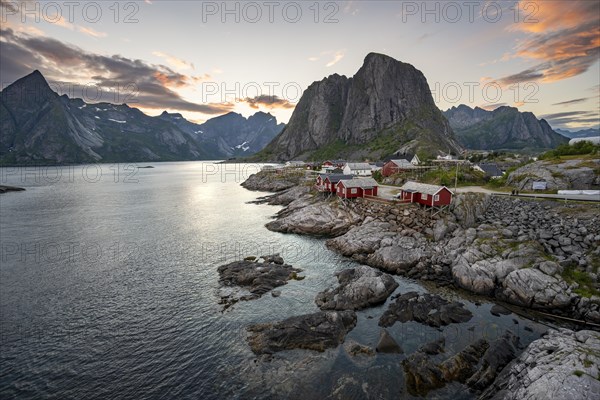 Red wooden huts