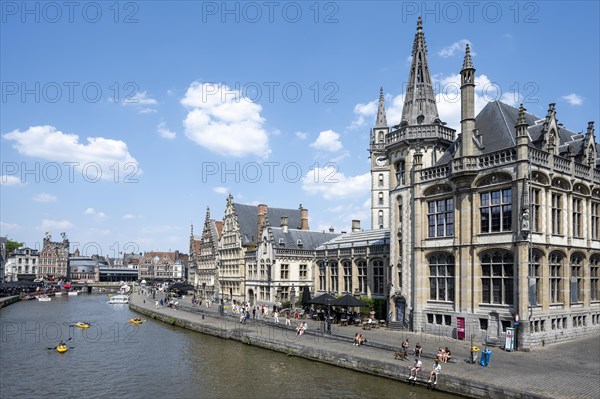 Medieval Guild Houses of the Graslei Quay on the River Leie