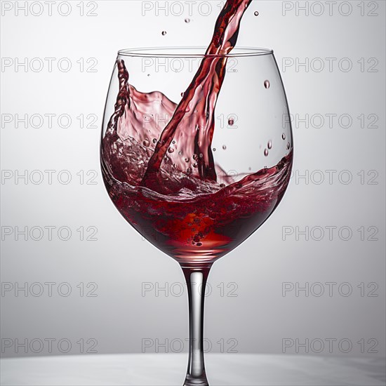 Wine is poured into elegant wine glasses