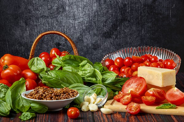 Ingredients for tomato pesto