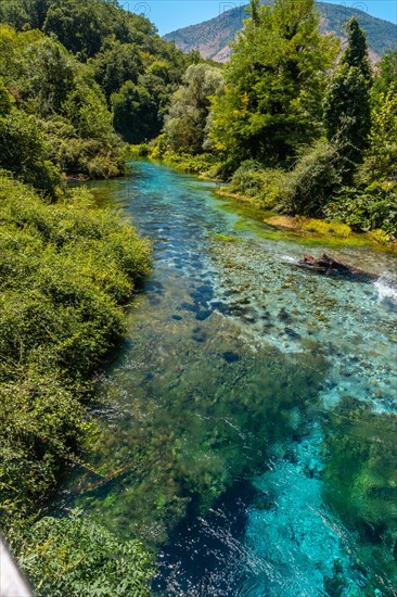 River with transparent waters of The Blue eye