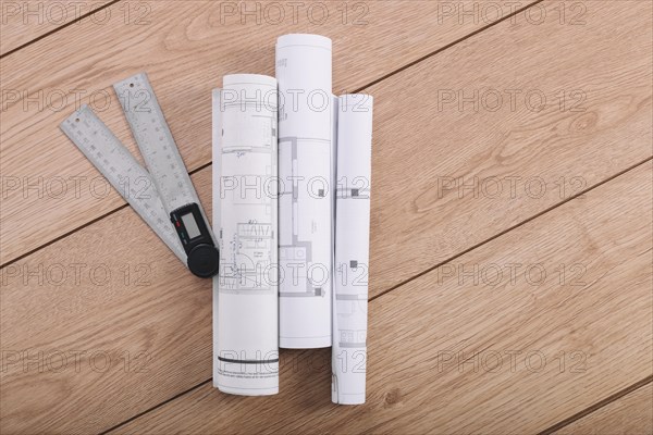 Plans near ruler