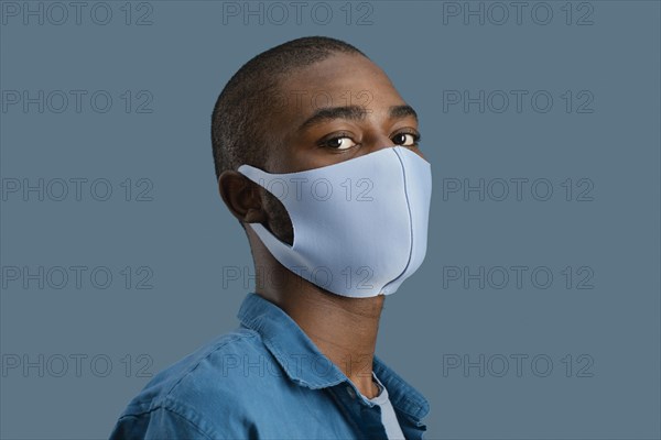 Portrait man with face mask