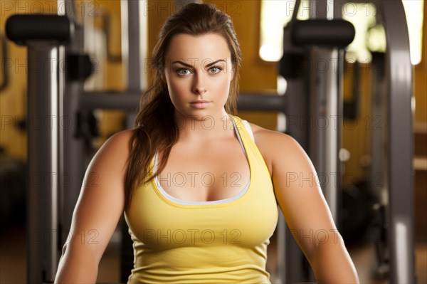 Close-up of a motivated young woman in the Gym