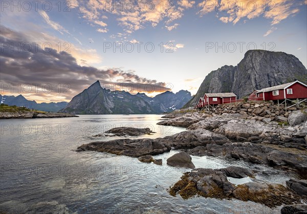 Red wooden huts