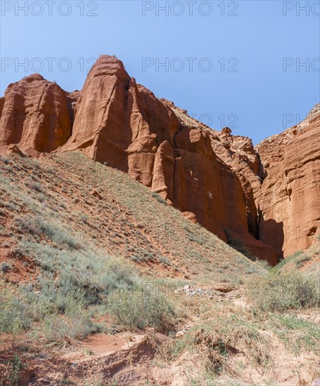 Rock formations of eroded red sandstone