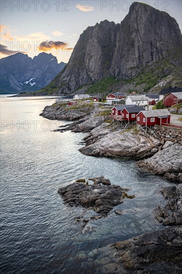 Red wooden huts