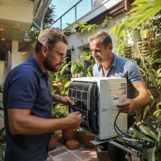 Handyman install a heat pump