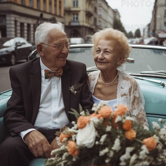 Older bridal couple