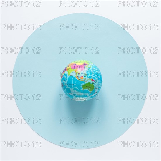 Flat lay globe circle