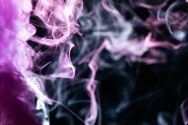 Purple wavy smoke black background