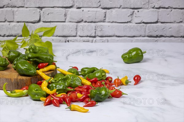 Various peppers in red