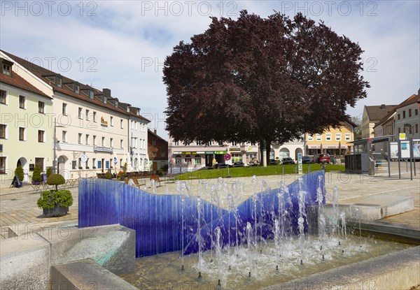 Town square with fountain