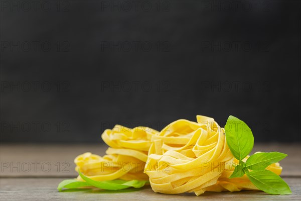 Tagliatelle wooden surface