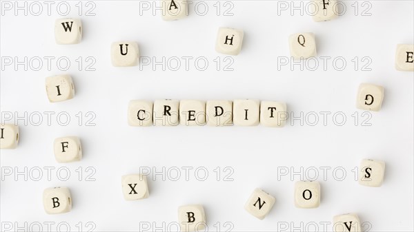 Credit written scrabble letters