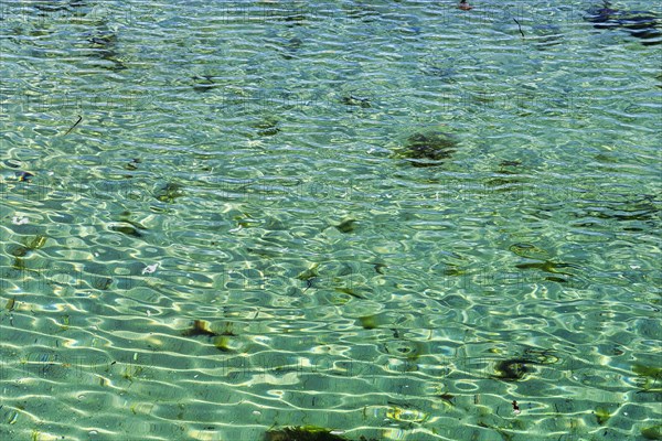 Crystal clear turquoise water in the sea