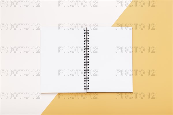 Stationery elements with empty opened notepad