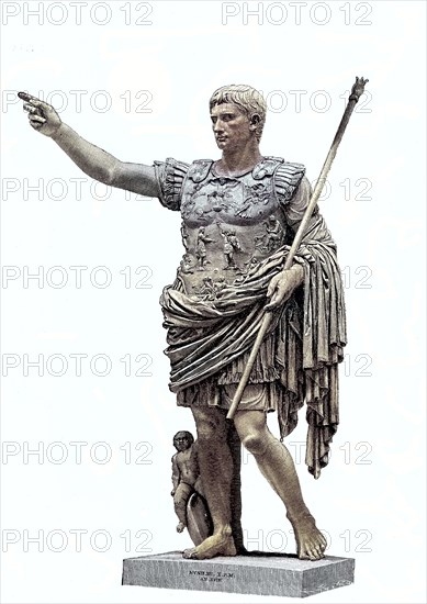 The statue of Augustus in the Vatican Museum in Rome