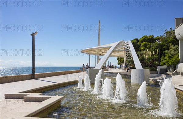 Modern fountain on the Nazario Sauro seafront