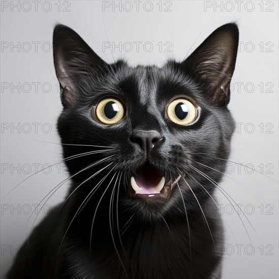 Domestic shows her the teeth and is angry and looks at the camera