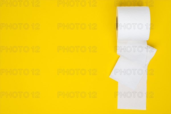 White toilet tissue paper with copy space