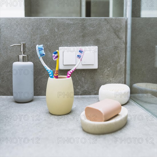 Soap toothbrushes shelf