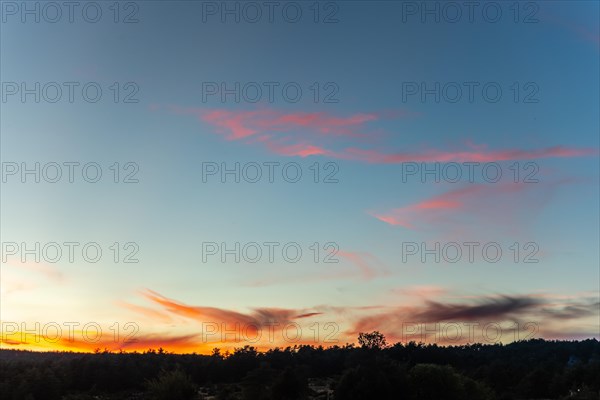 Cloud and clear sky during a sunset. Le Rozier