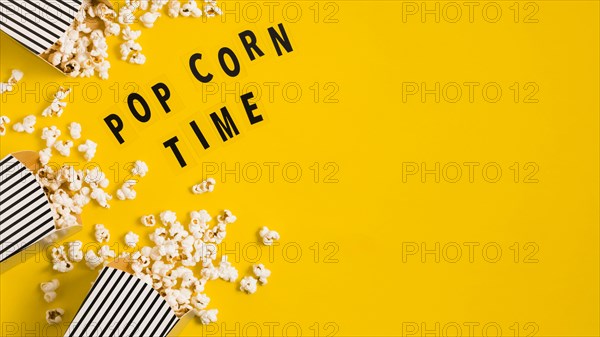 Copy space popcorn boxes