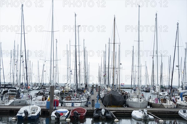Harbour with boats on the North Sea island of Terschelling