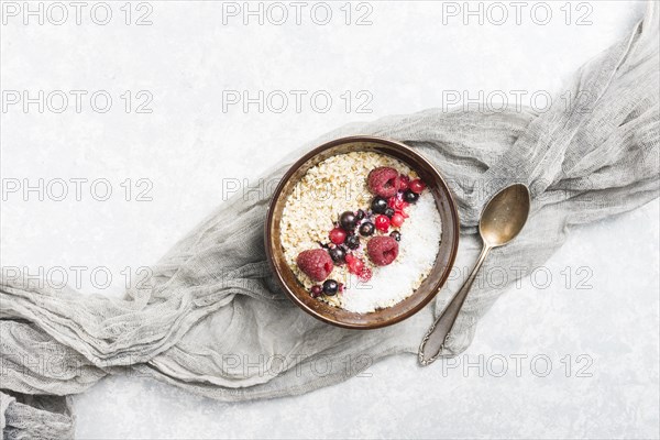 Breakfast with cereals fruits